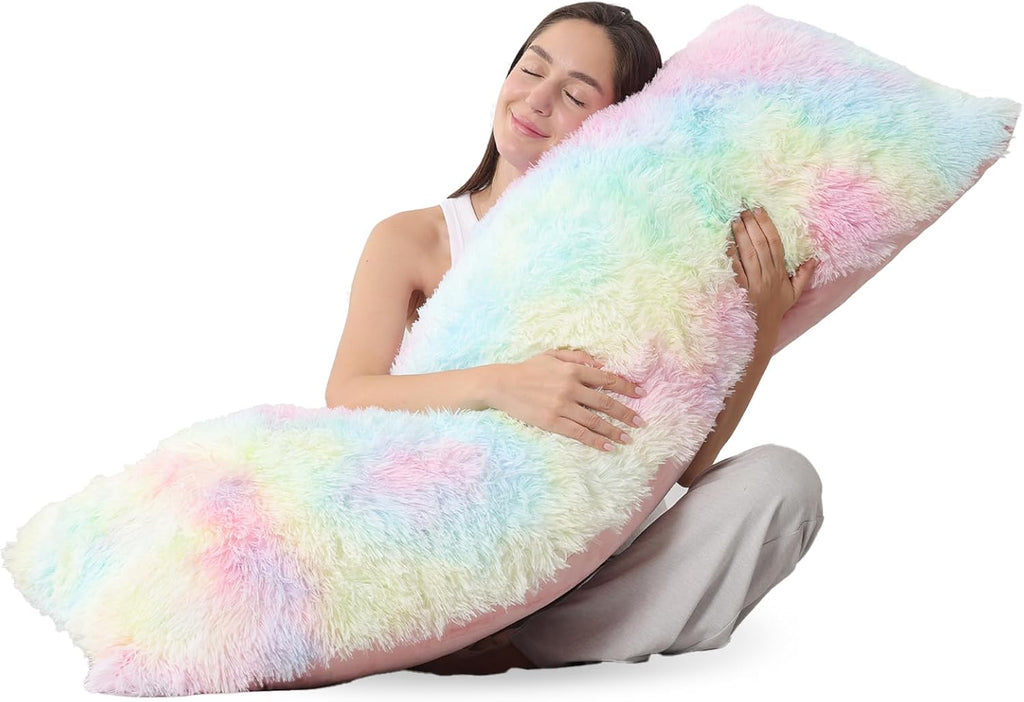 Zonli Fluffy Body Pillow, Full Body Pillows for Adults, Long Pillow for Sleeping with Removable Cover and Adjustable Filling for Side Sleep…