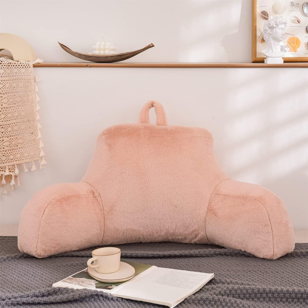 Holawakaka Reading Pillow for Sitting up in Bed Sofa Kids Teens, Backrest Pillow with Arms for Girls Women Petites Pregnancy, Back Support…