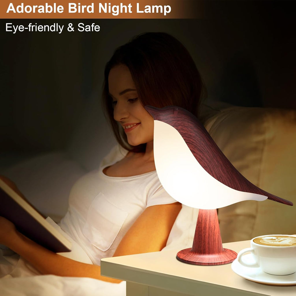 VoMii Bird Desk Lamp Set of 2, Small Table Lamp Cordless Touch Dimmable Night Light with 3 Color Temperature, Rechargeable Decorative…