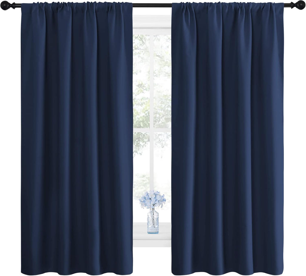 NICETOWN Bedroom Curtains Blackout Draperies - All Season Thermal Insulated Solid Rod Pocket Top Blackout Curtains/Drapes for Kid's Room…