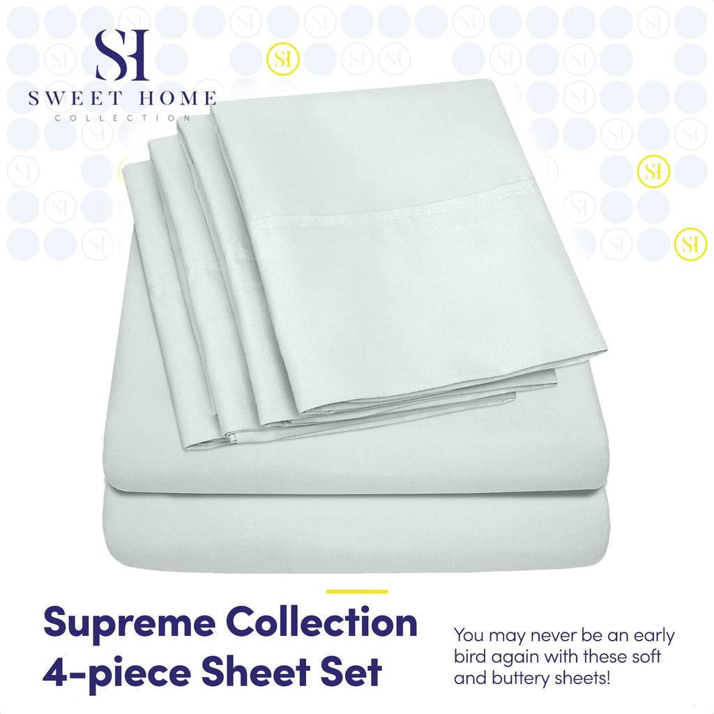 Twin Size Bed Sheets - 4 Piece 1500 Supreme Collection Fine Brushed Microfiber Deep Pocket Twin Sheet Set Bedding - 1 EXTRA PILLOW CASES…