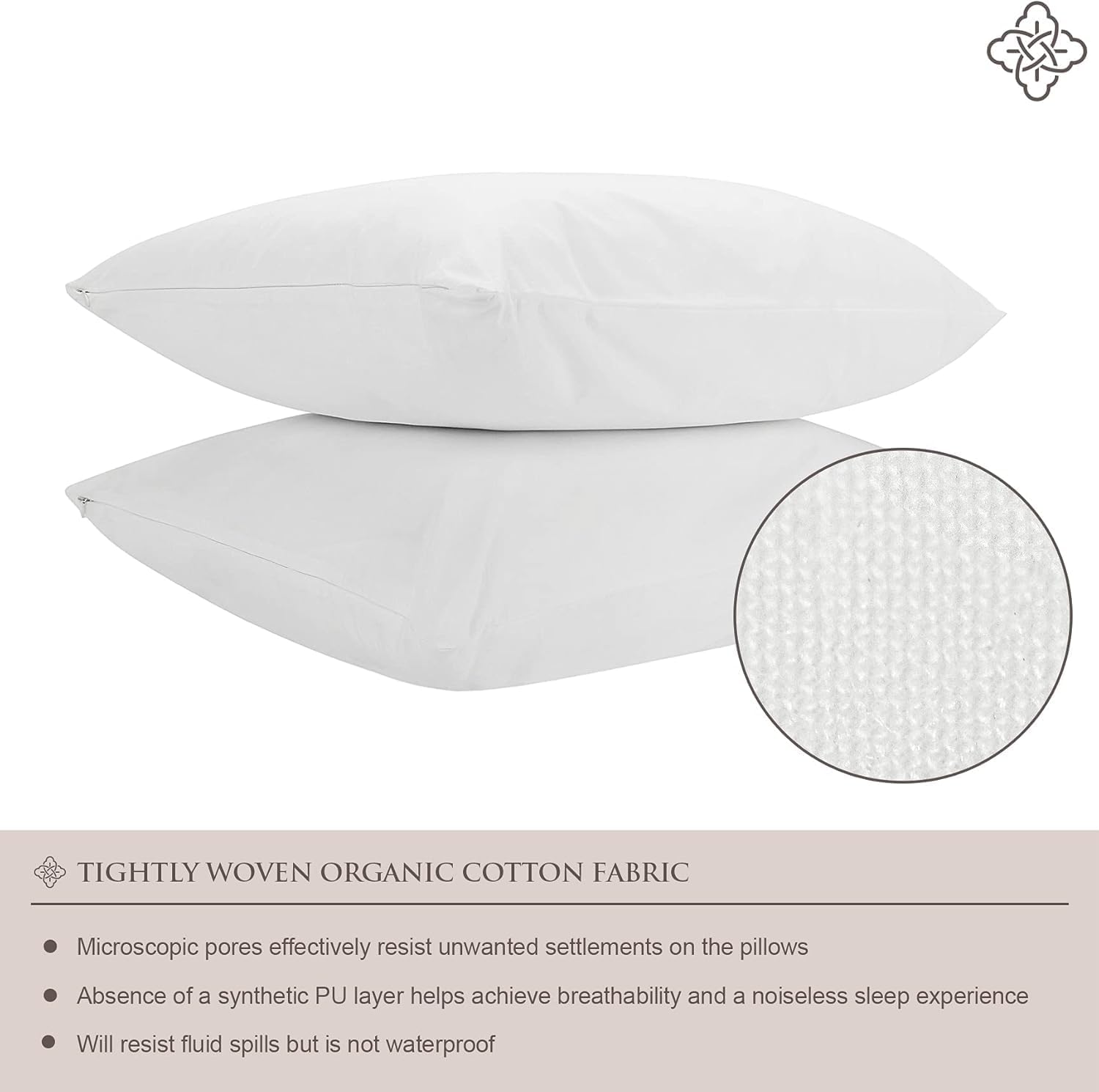Bioweaves 100% Organic Cotton Breathable Pillow Protectors GOTS Certified with Zipped Closure – Toddler - 13” x 18”, 2-Pack