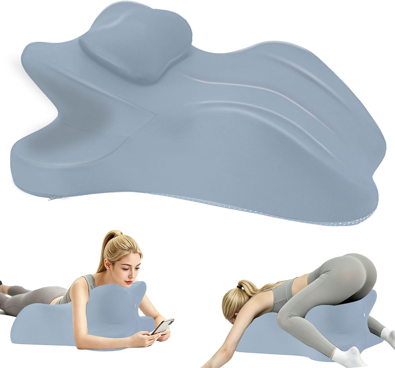 Oversized 27-Degree Couples Pillow - 5-in-1 Memory Foam Wedge for Neck Alignment, Zoned Support for Arm & Shoulder, Phone Reading, Leg…