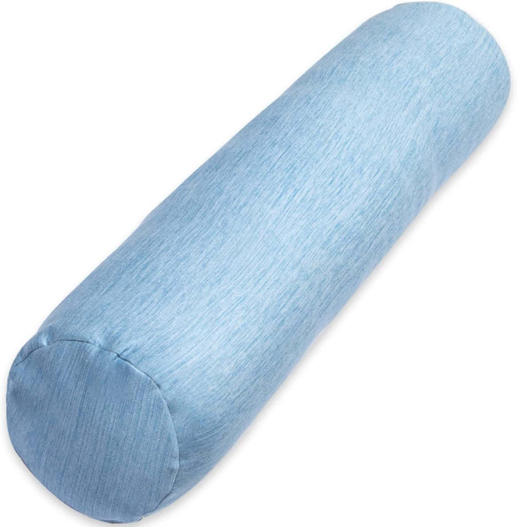 1 MIDDLE ONE Body Pillow, Bolster Pillow with Cooling Cover, Long Round Roll Cylinder Pillow for Bed, 35" x 7.87", Blue