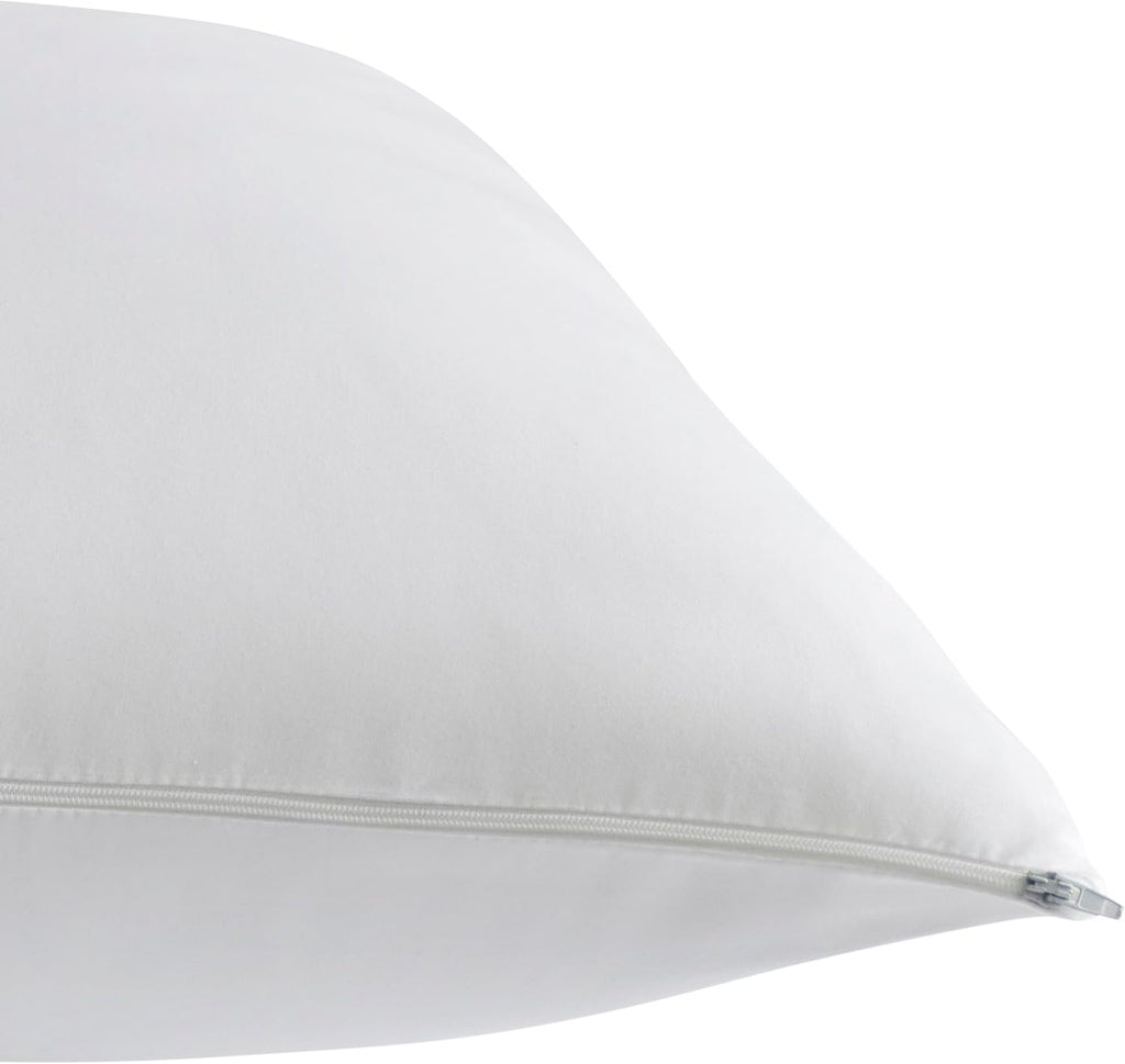 Sealy Performance 100% Cotton Breathable Moisture Wicking Fabric Machine Washable Zippered Pillow Protector, King Size, 2 Pack, White 2 Pac…