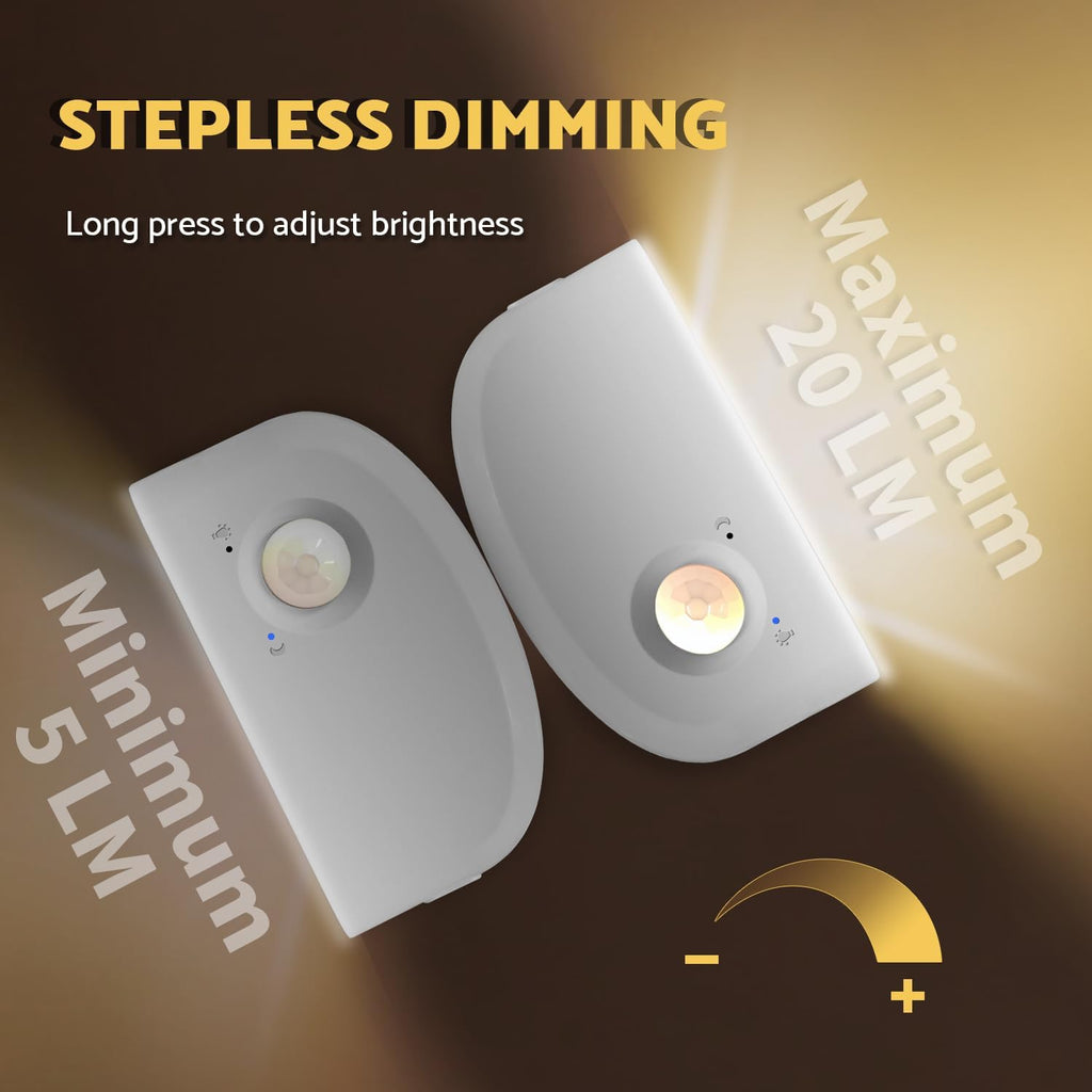 Dazzydot DAZZY DOT Rechargeable Motion Sensor Night Light, Mini Battery Night Light, Warm White Stair Lights Indoor, Ultra-Thin Magnetic Di…