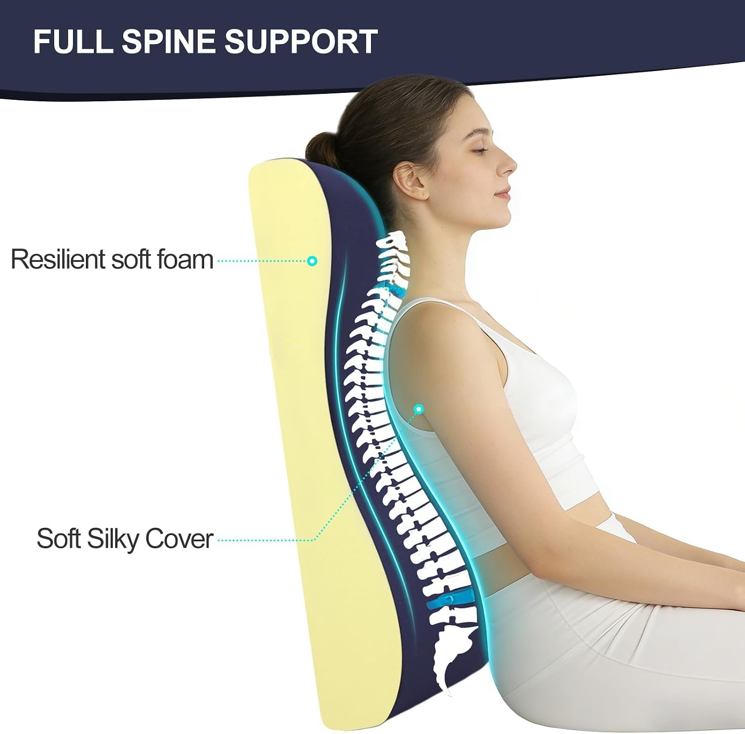 2-in-1 Neck Pillow Lumbar Support Pillow for Recliner Couch& Glider Chair - High Resilient Foam Ergonomic Back Support for High-Back…