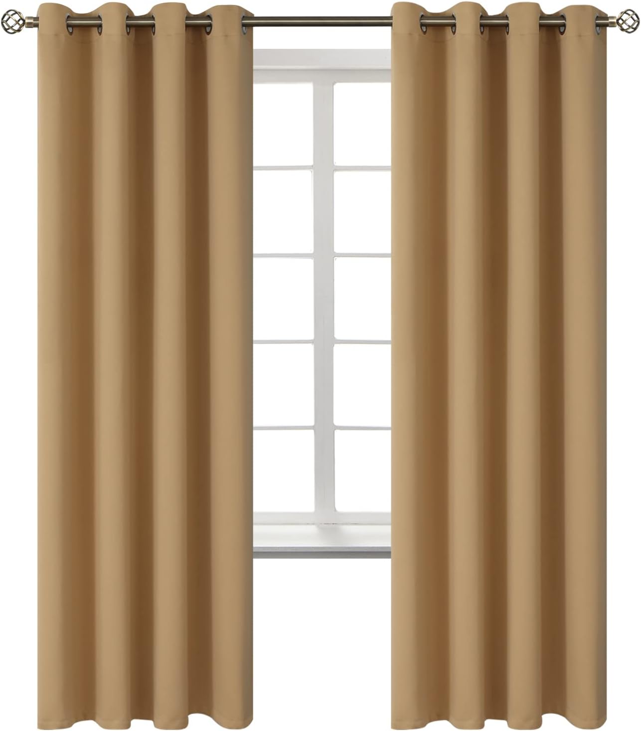BGment Blackout Curtains for Bedroom - Grommet Thermal Insulated Room Darkening Curtains for Living Room, Set of 2 Panels (52 x 72 Inch, Kh…