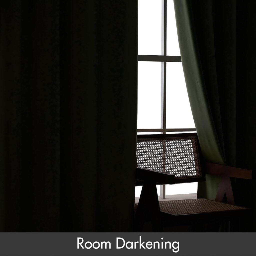 MIULEE Velvet Curtains Sage Green Thermal Insulated Blackout Curtain Drapes for Bedroom Living Room Darkening 72 Inches Long Curtains…