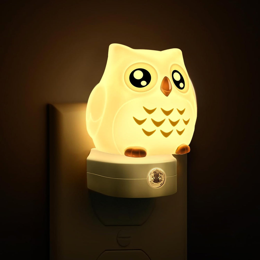L LOHAS LED Owl Night Light for Kids, 3D Owl Night Light Plug in Wall, Dusk to Dawn Sensor, 8-Color Changing+Soft White 3000K, 3 Lighting…