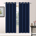 Yakamok Blackout Curtains with Grommet Thermal Insulated Room Darkening Window Drapes for Dedroom, Navy Blue Color, Set of 2, W52 x L72