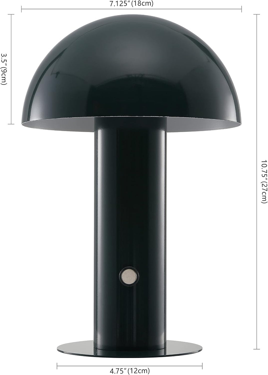 JONATHAN Y 10.75" Forest Green Rechargeable LED Mushroom Table Lamp, Cordless Portable Bedside Lamp for Living Room Bedroom, 3-Way…