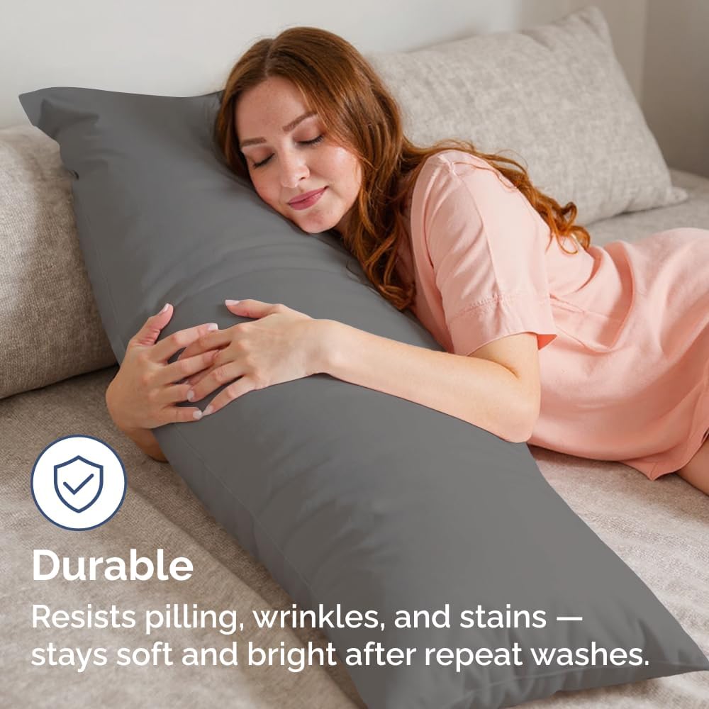Body Pillowcases Set of 4-20x54 Long Body Pillow Case - Soft Body Pillow Cover for Sleeping & Side Sleepers - Comfy, Breathable & Fade…