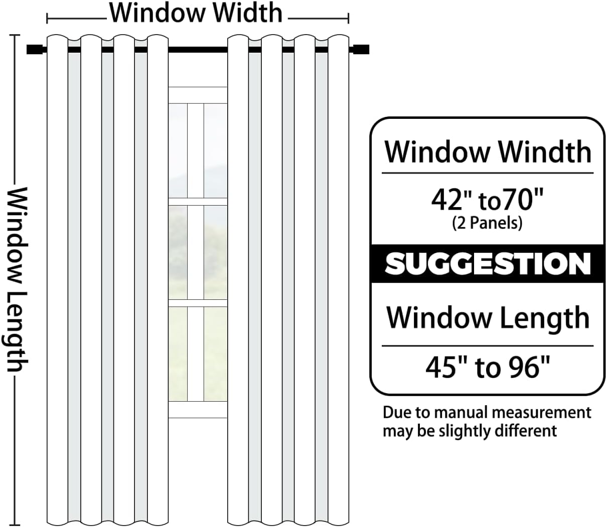 Yakamok Light Blocking Ombre Curtains, Greyish White and Black Gradient Color Curtains, Room Darkening Grommet Window Drapes for Bedroom(Bl…