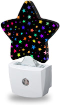 Night Light, Bright Neon Stars Night Lights Plug into Wall Colorful Decorations for Bedroom Bathroom, Dusk to Dawn Sensor Kitchen Hallway…