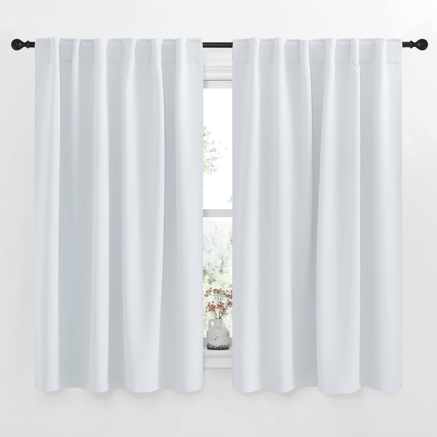 Nicetown Insulated Room Darkening Curtain Panels - (Cloud Grey Color) W52 x L63, 2 Pieces, Room Darkening Window Treatment Drape Panel 2 Pi…
