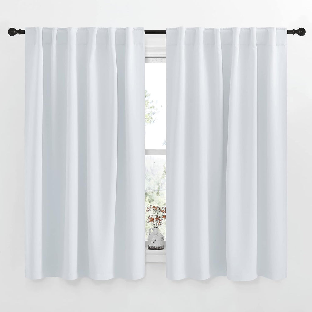 Nicetown Insulated Room Darkening Curtain Panels - (Cloud Grey Color) W52 x L54, 2 Pieces, Room Darkening Window Treatment Drape Panel for…