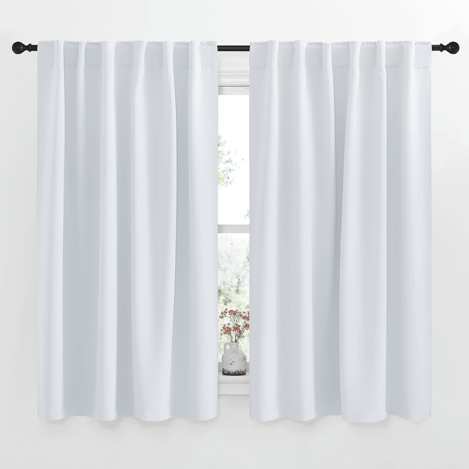 Nicetown Insulated Room Darkening Curtain Panels - (Cloud Grey Color) W52 x L54, 2 Pieces, Room Darkening Window Treatment Drape Panel for…