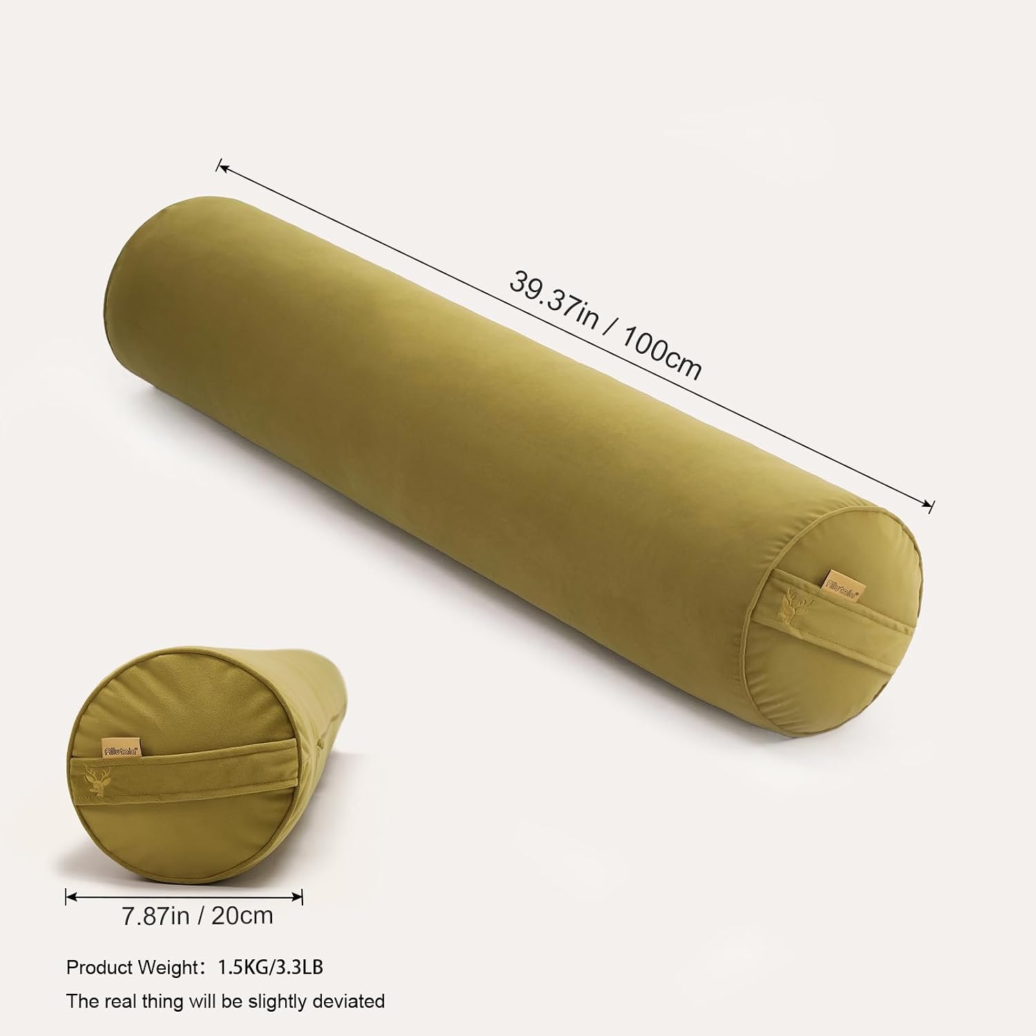 Body Pillow for Adults, Long Round Pillow, Big Cylindrical Pillow, Large Full Bolster Pillows for Side Sleepers (Golden Yellow, 39.37"*7.87")