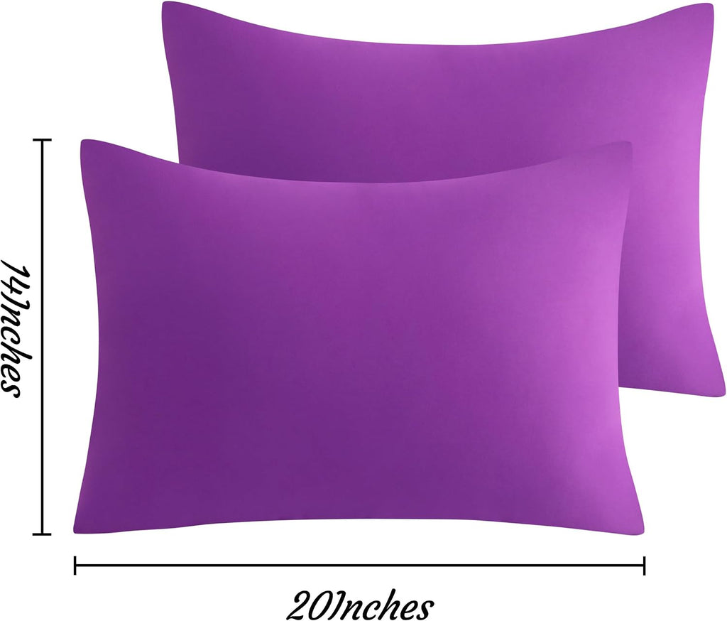 Ntbay Toddler Pillow Cases Set of 2, 2 Pack Brushed Microfiber 14x20 Pillow Cases, Soft, Wrinkle, Fade, Stain Resistant Purple Pillow Cases…