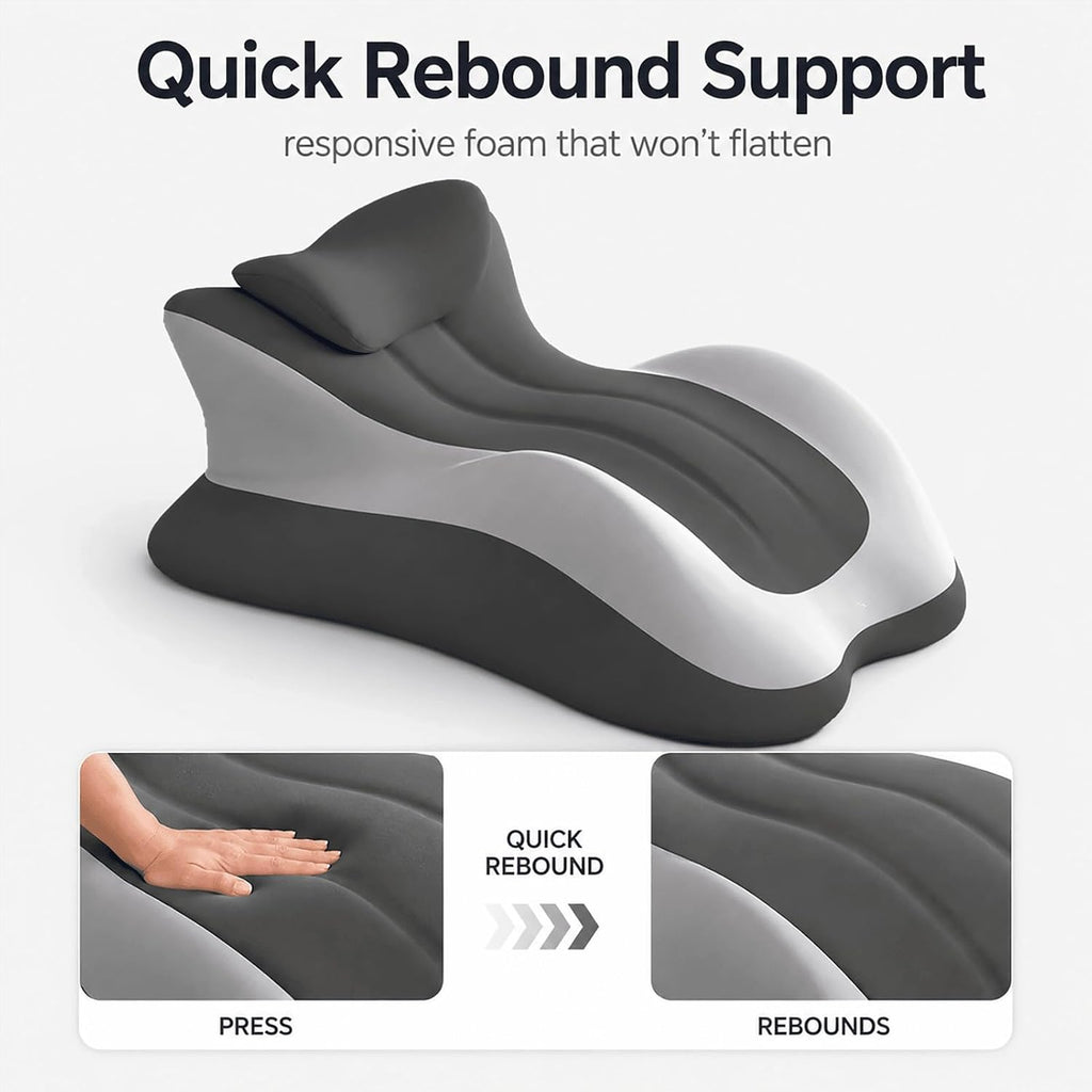 Ergonomic 27° Memory Foam Wedge Pillow for Bed, Multi-Position Support Pillow for Back, Neck & Legs, Positioning Pillow for Reading…