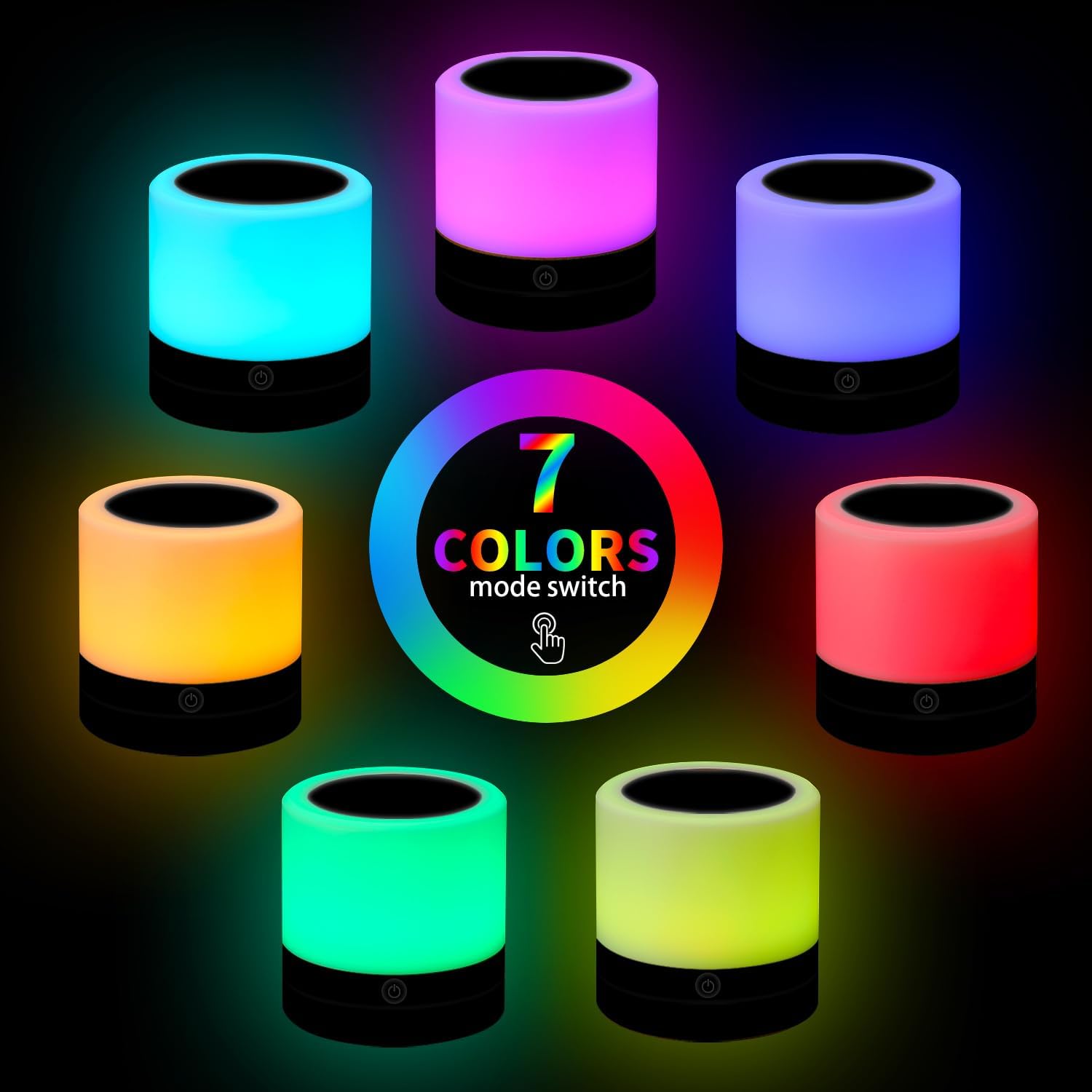 Nursery Night Light for Kids, USB Rechargeable Small Desk Lamp,13 RGB Colors & 4 Brightness & 1 Remote, Touch Bedside Cordless Table…