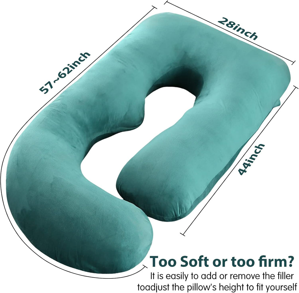 U-Shaped Full Body Pregnancy Pillow for Sleeping – 57" Maternity Pillow with Removable Cover, Support for Back, Legs, Belly & Hips…