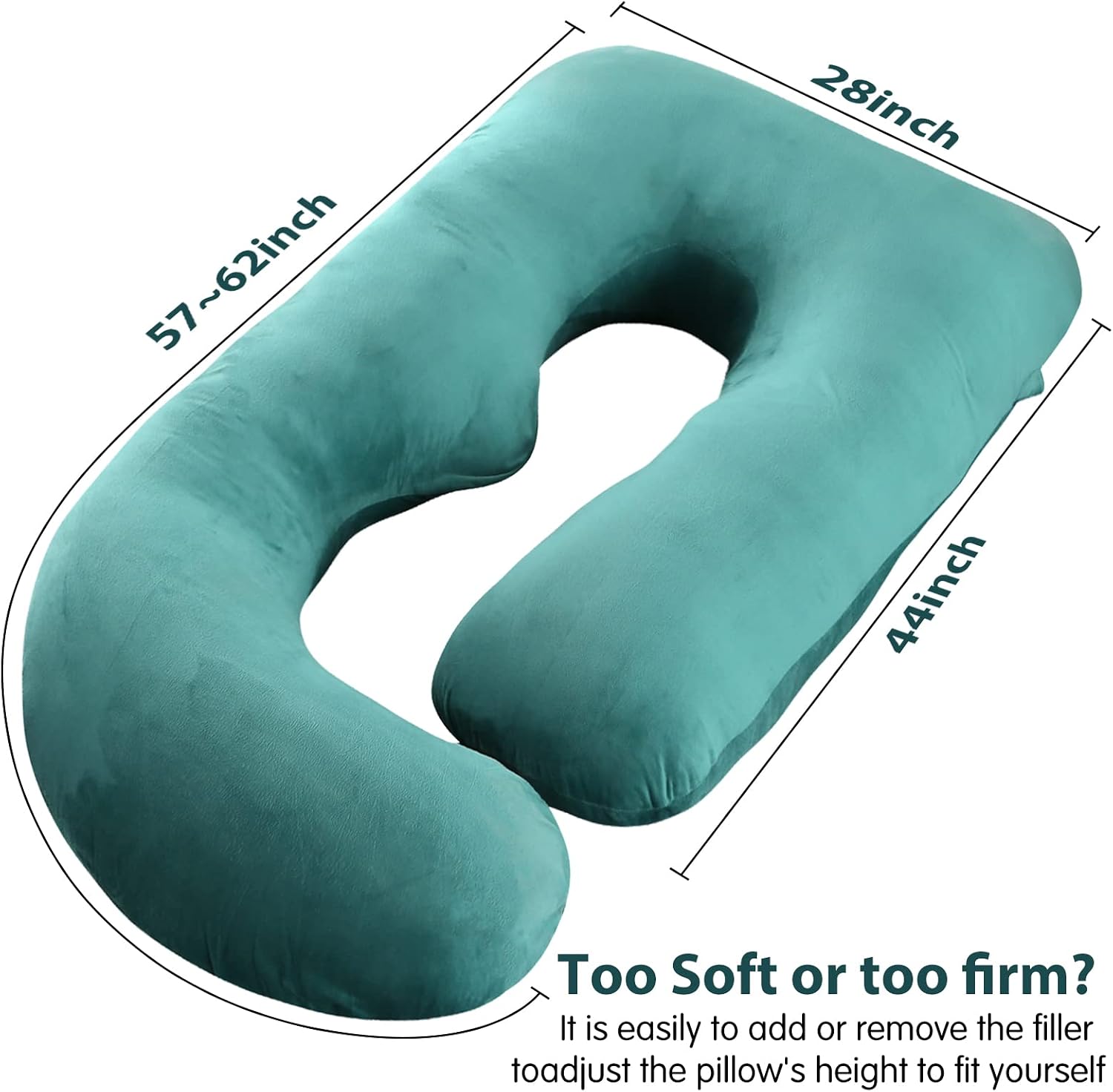 U-Shaped Full Body Pregnancy Pillow for Sleeping – 57" Maternity Pillow with Removable Cover, Support for Back, Legs, Belly & Hips…