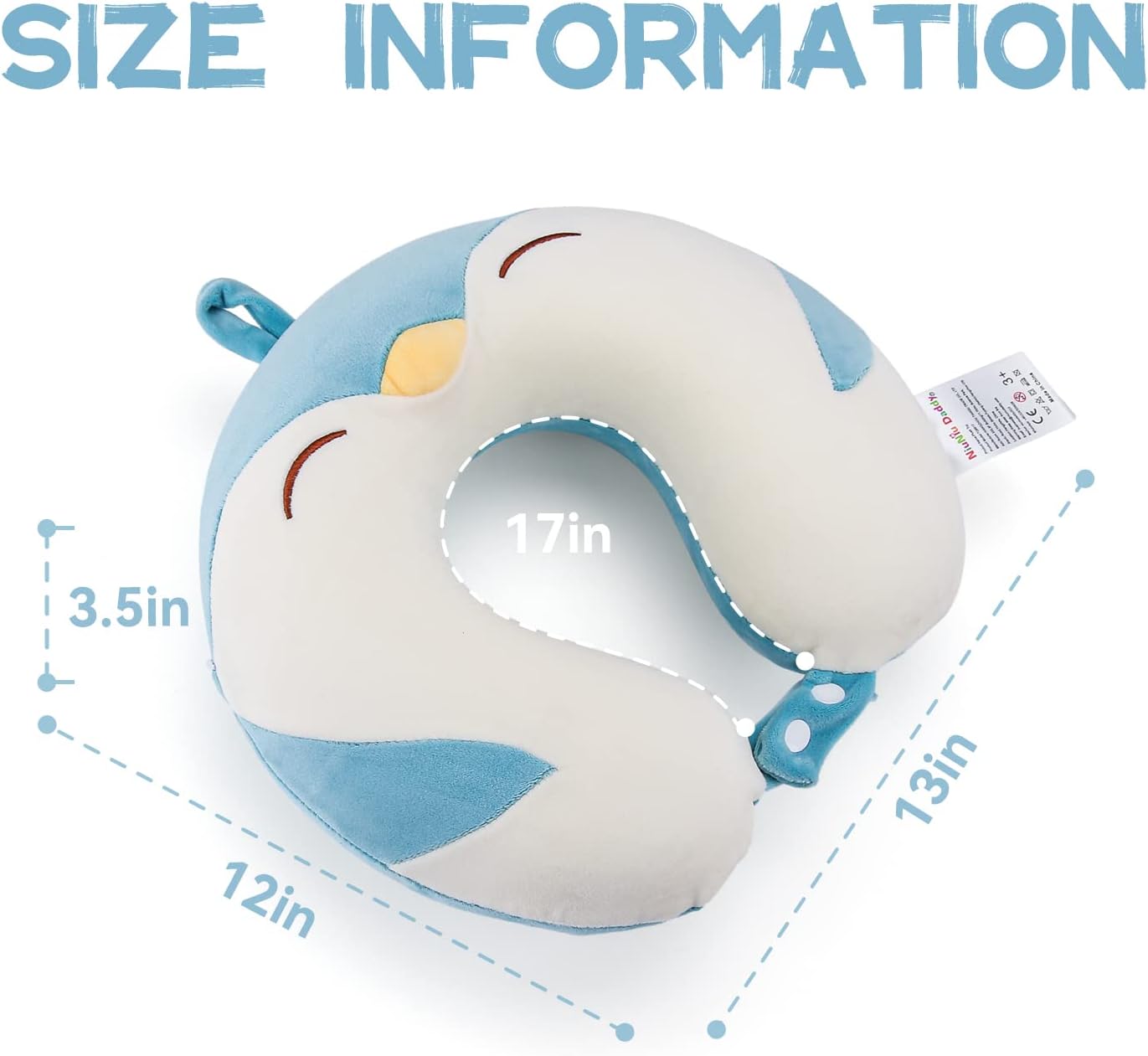 NiuniuDaddy Niuniu Daddy Travel Neck Pillow - Pure Memory Foam Neck Support for Airplane, Car, Train Travel - Penguin Design for Kids 8+, T…
