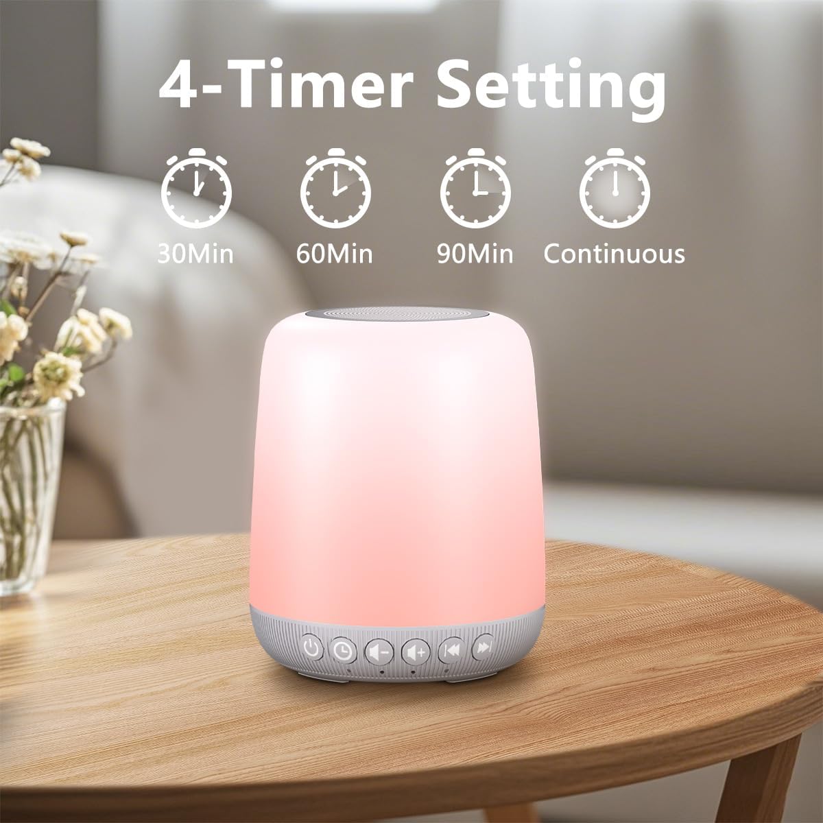 Easysleep White Noise Machine Baby Sound Machine for Sleeping with 12 Night Light Colors 30 Soothing Sounds 4 Timer Portable Sleep…