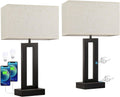 Nightstand Table Lamps for Bedrooms Set of 2 - Touch Bedside Lamp with USB C+A, 3 Way Dimmable Living Room Lamps for End Tables Set of 2…