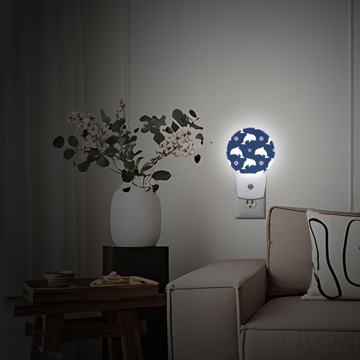 Dolphin Night Light Auto Sensor Led Dusk to Dawn Lamp Home Decor for Men Women