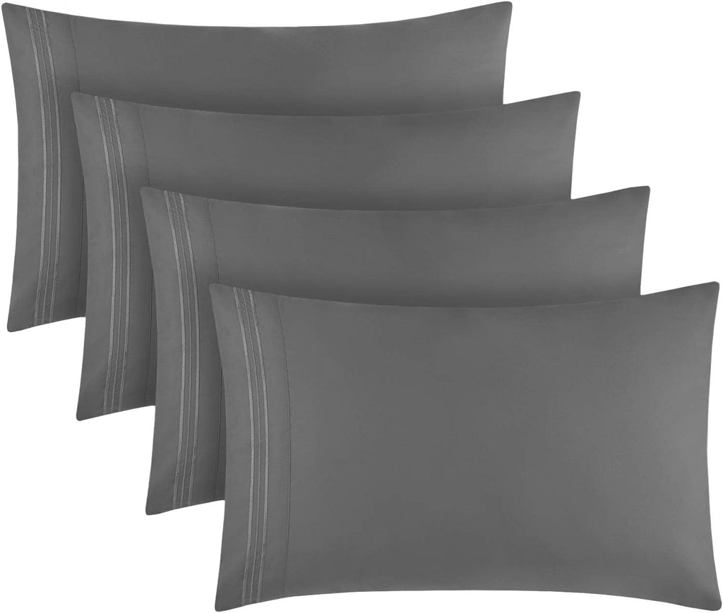 Mellanni Pillow Cases Set - 4 PC Iconic Collection Pillowcases - Hotel Luxury, Extra Soft, Cooling Pillow Covers - Wrinkle, Fade, Stain Res…