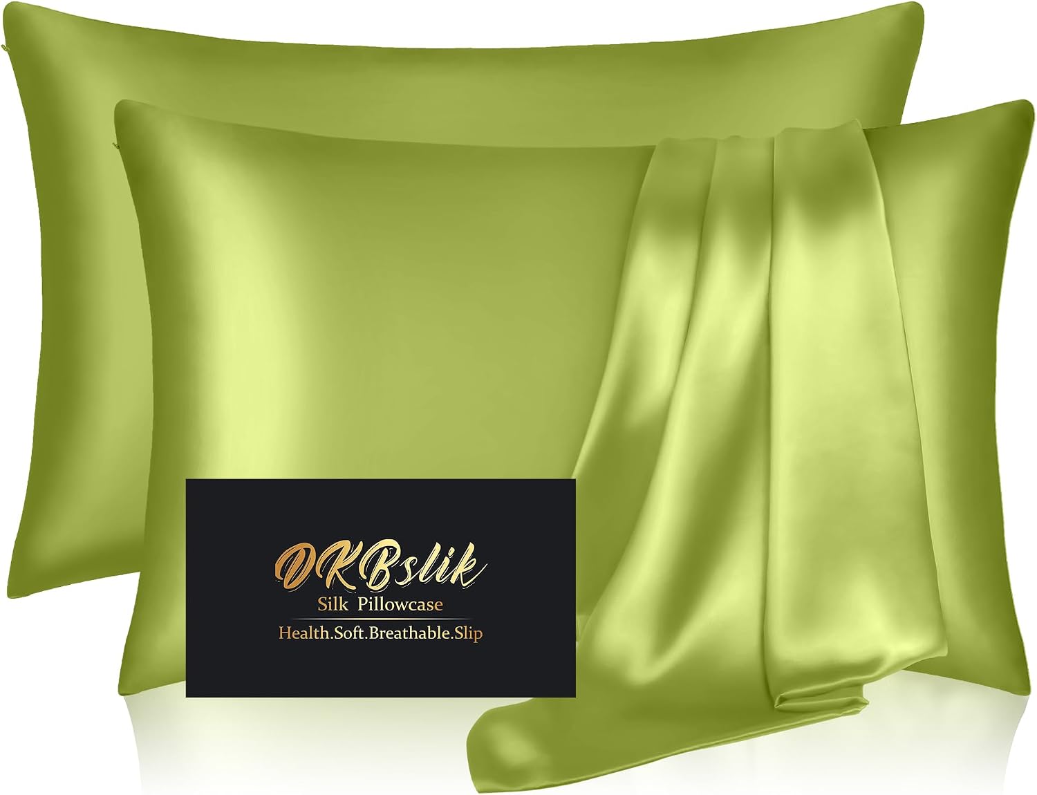 Home Silk Pillowcase 2 Pack, Mulberry Silk Pillow Cases Queen Size Set of 2, Anti Acne Silk Pillowcase for Hair and Skin, Natural Silk Sati…