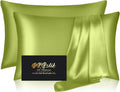 Home Silk Pillow Cases 2 Pack, Mulberry Silk Pillowcases Standard Set of 2, Smooth, Anti Acne, Both Sides Natural Silk Satin Pillow Cases f…