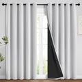 Yakamok 100% Blackout Curtains 84 Inches Long, 2 Thick Layers Heat and Full Light Blocking Soft Thermal Insulated Drapes for Bedroom(62" Wi…