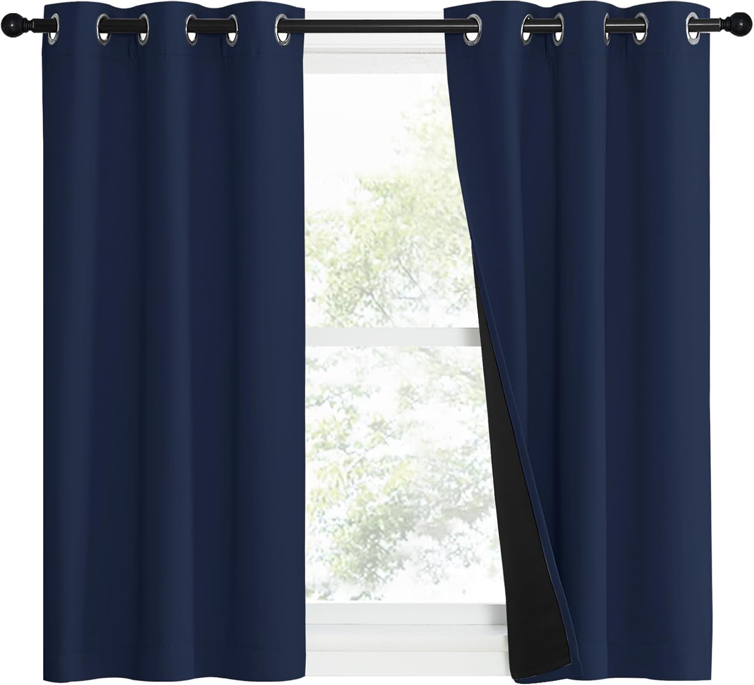 Nicetown 100% Blackout Curtain Set, Thermal Insulated & Energy Efficiency Window Draperies for Guest Room, Full Shading Panels for Shift Wo…