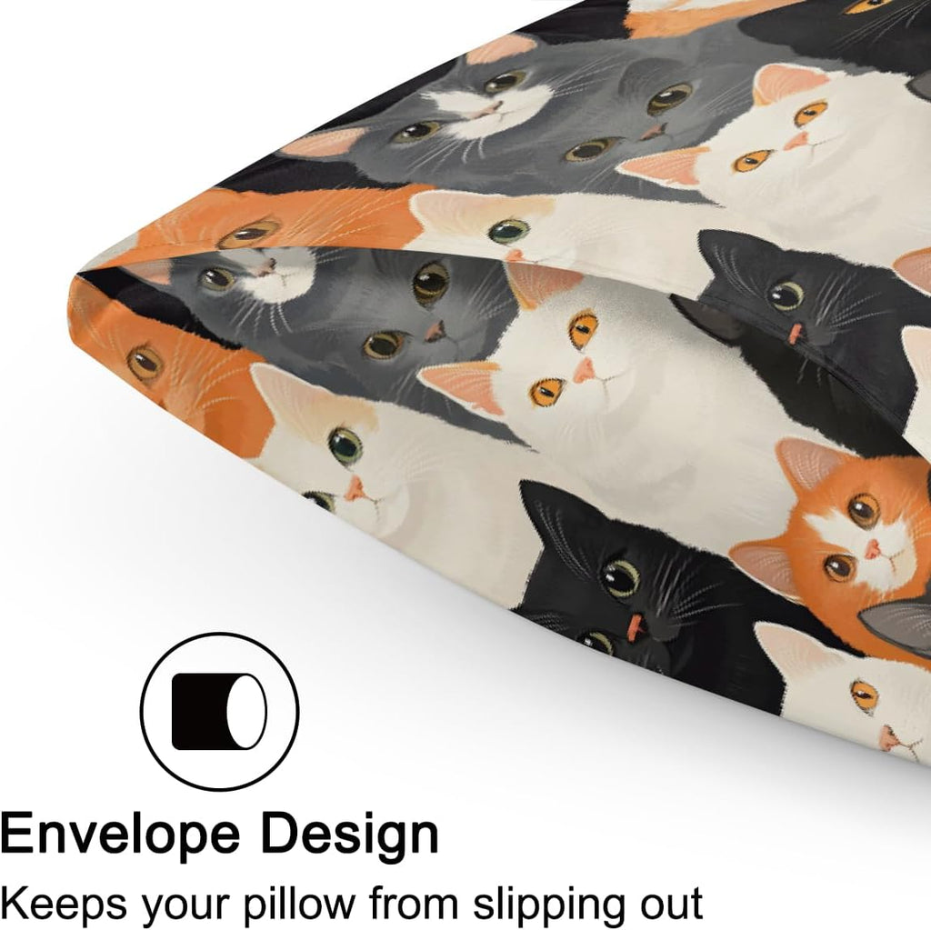 Colorful Animal Cat Satin Pillowcase for Hair and Skin Soft Silk Pillow Cases with Envelope Closure Cooling Pillow Case Slip 15.99 Pillow…