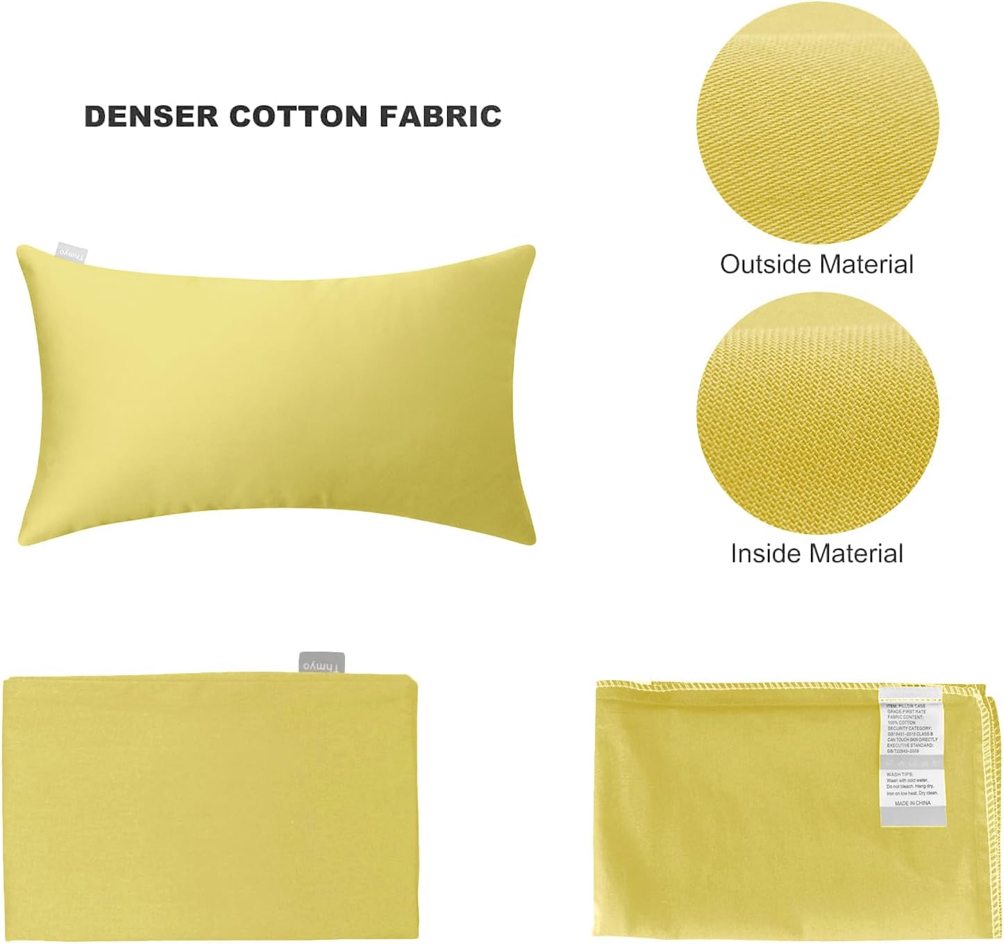 Thmyo 4-Pack 100% Cotton Lumbar Comfortable Solid Decorative Throw Pillow Case Rectangle Cushion Cover Pillowcase DIY Throw Pillowcase(12x2…