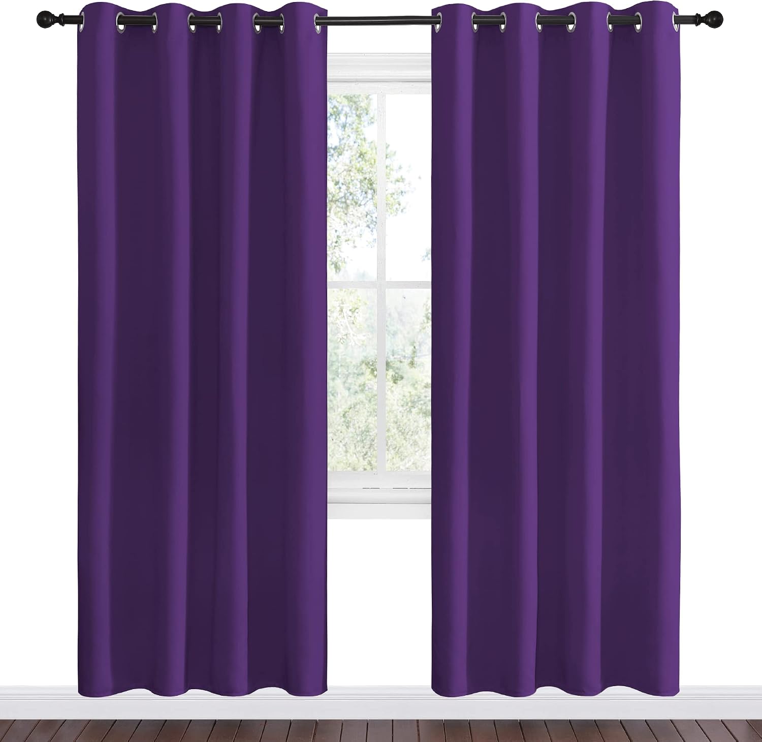 Nicetown Purple Blackout Curtains 78 inches Long, Niose Reducing and Thermal Insulated Room Darkening Curtains for Girls Bedroom Living Roo…