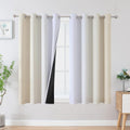 Estelartextiler Estelar Textiler Beige and Grayish White Blackout Curtains & Drapes for Bedroom, Thermal Insulated Ombre Blackout Drapes, F…