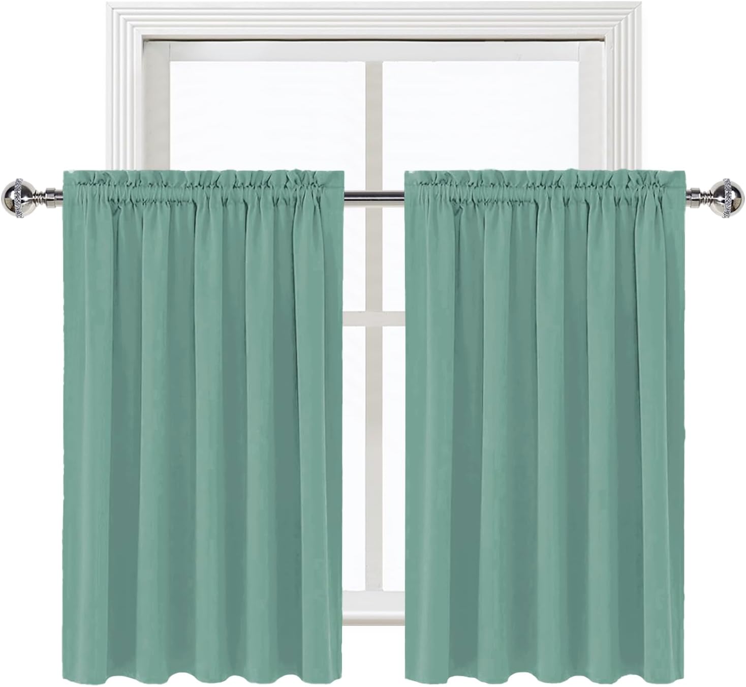 DWCN Blackout Curtains for Living Room Thermal Insulated, Energy Saving & Noise Reducing Bedroom Curtains, Sage Green, W 60x L 36 Inch…