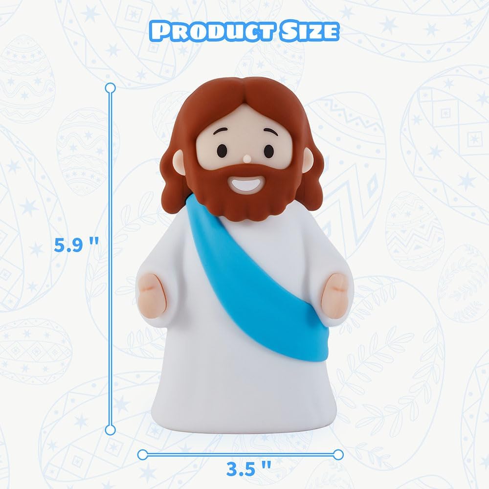 Jesus Night Light Rechargeable Bedside Night Light Dimmable Silicone LED Light Ideal for Religious Gatherings, Gifts for Sunday School…