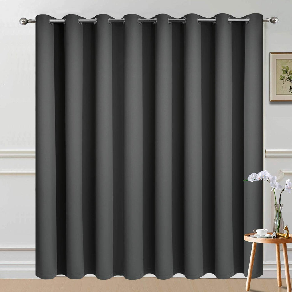 Yakamok Total Blackout Extra Wide Patio Sliding Door Curtains, Grommet Thermal Insulated Blind Curtains, Sliding Glass Door Panel for…