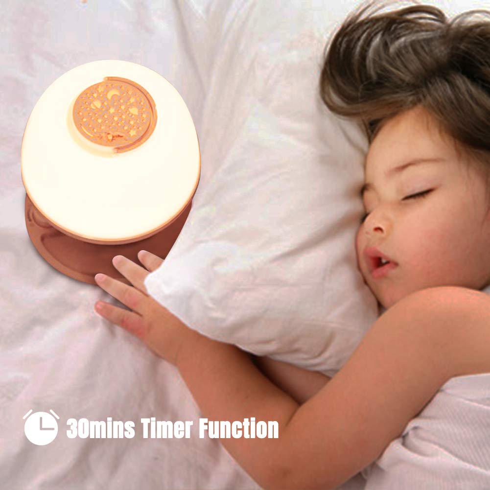 LICKLIP Toddler Night Light Lamp, Dimmable LED Bedside Lamp with Star Projector, Kids Lights Timer Design & Color Changing, Portable…