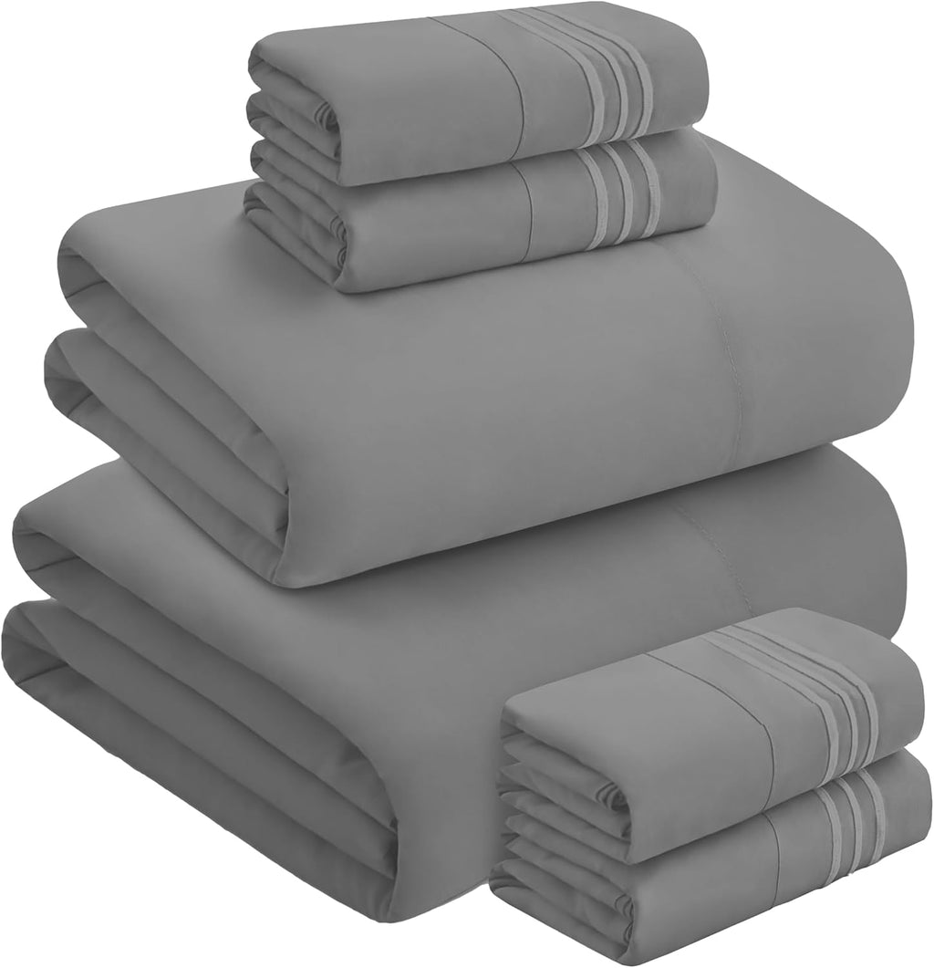 MocassiLuxuryBedding Mocassi Luxury 6-Piece Sheet Set, Ultra Soft 1800 Hotel Quality Microfiber Sheet Set, Fits Mattresses Up to 18 to 24 I…