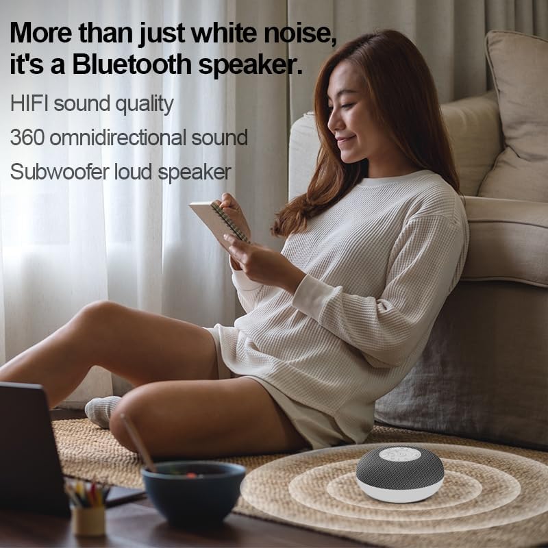 yewei YEVIK Portable Sound Machine for Baby Sleep & Travel, 39 Soothing Sounds with Night Light, USB-C Rechargeable, Timer, White Noise Mak…