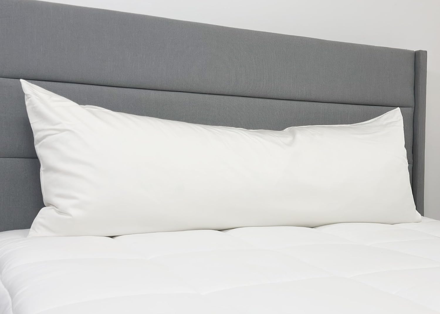 Copper Ion Infused Rayon Derived from Bamboo Cooling Body Pillow Cover, Soft and Breathable Long Pillow Case, White (20x60)