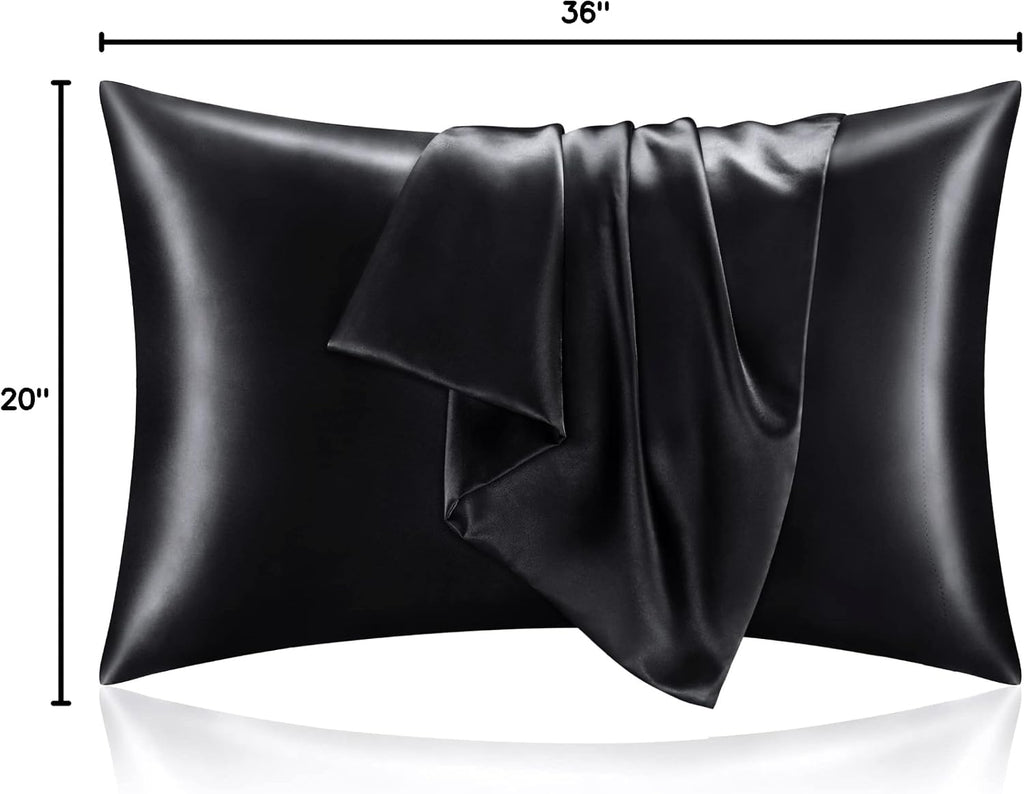Bedelite Satin Pillowcase for Hair and Skin, Super Soft and Cooling Similar to Silk Pillow Cases 2 Pack with Envelope Closure, Gift for Wom…