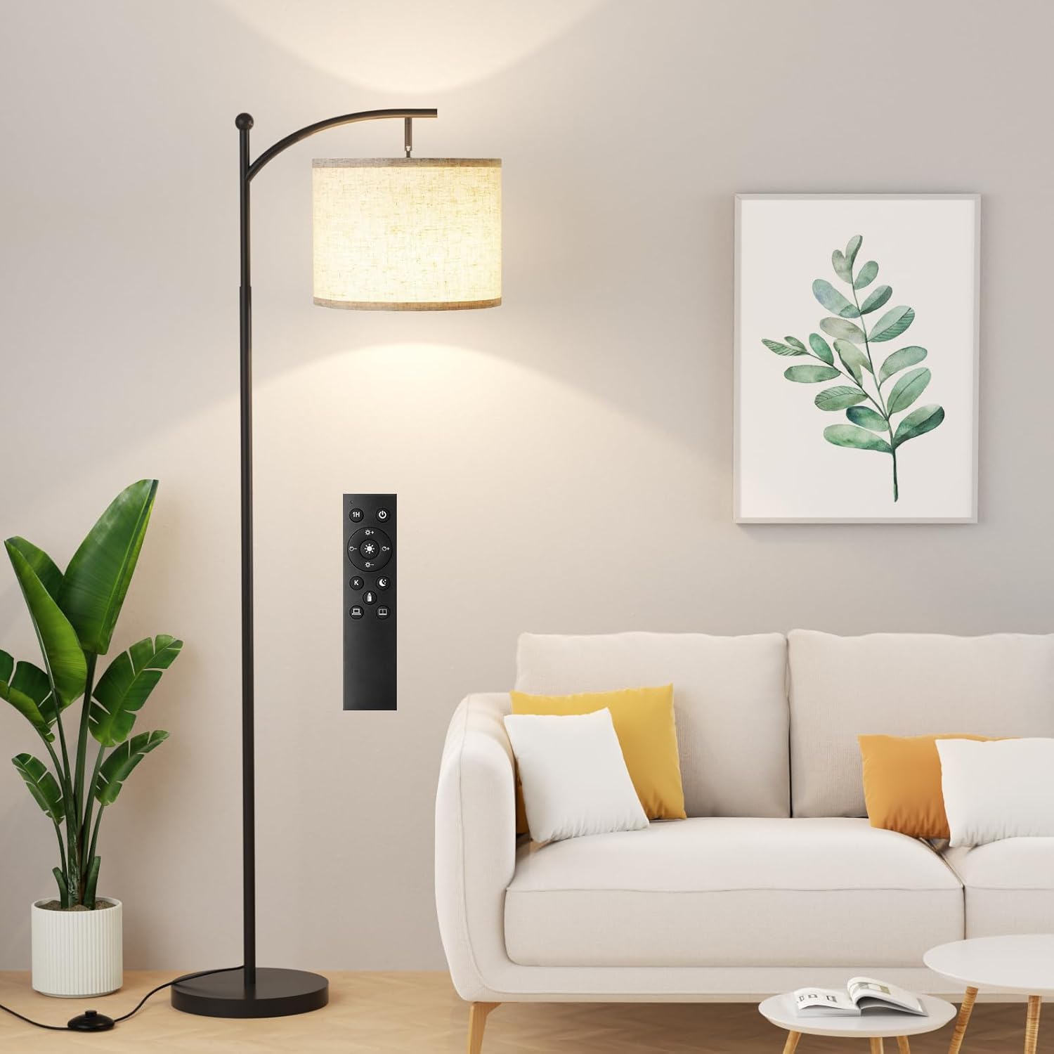 Ambimall 60" Floor Lamp with Remote Control and Stepless Dimmable Bulb, Colors Temperature & Brightness Adjustable, Modern Floor Lamps…